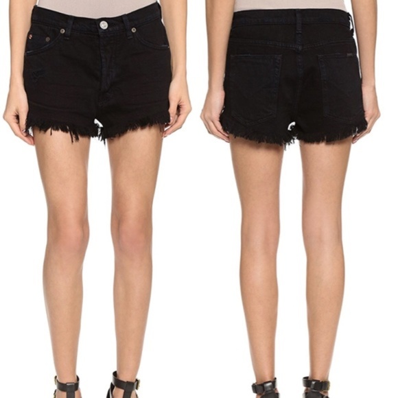 Hudson Jeans Pants - Hudson Denim Black Tori Slouch Shorts